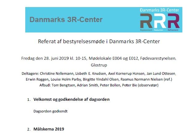 Referater fra bestyrelsesmøder i 3R-centeret
